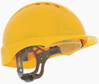 Casque de sécurité à mollette jaune